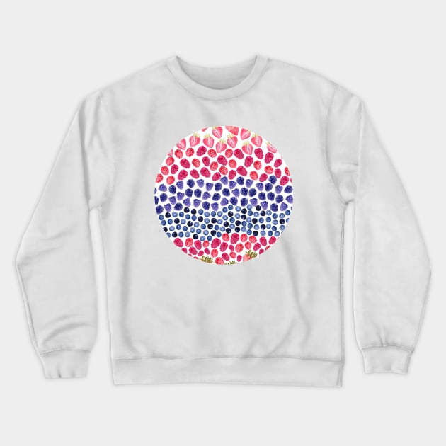 Berry bliss - Strawberry, blueberry, mulberry, raspberry, Crewneck Sweatshirt by Harpleydesign